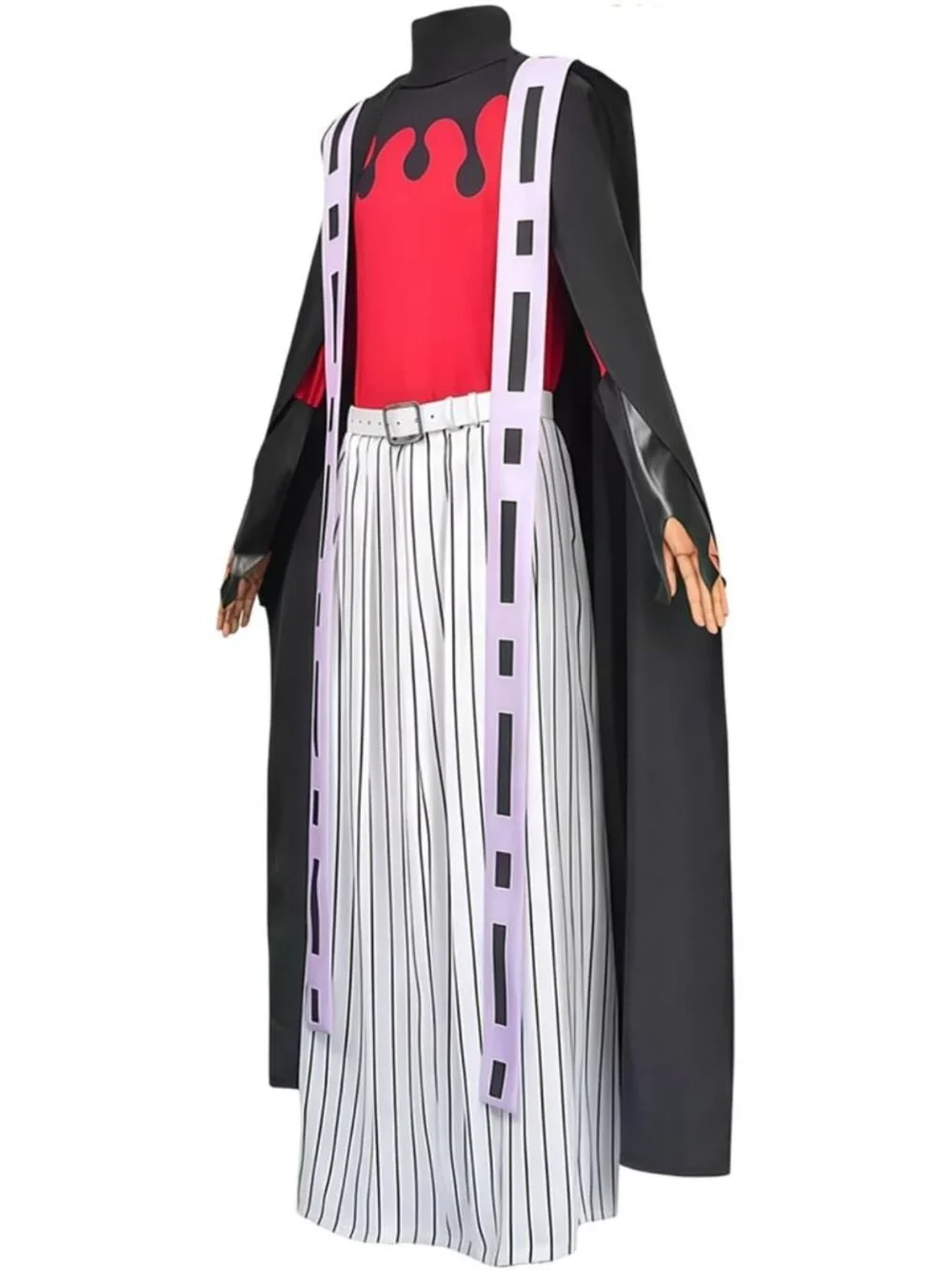 Adult Black Cape & Red Top Pants Set - Halloween Costume, Stage Performance